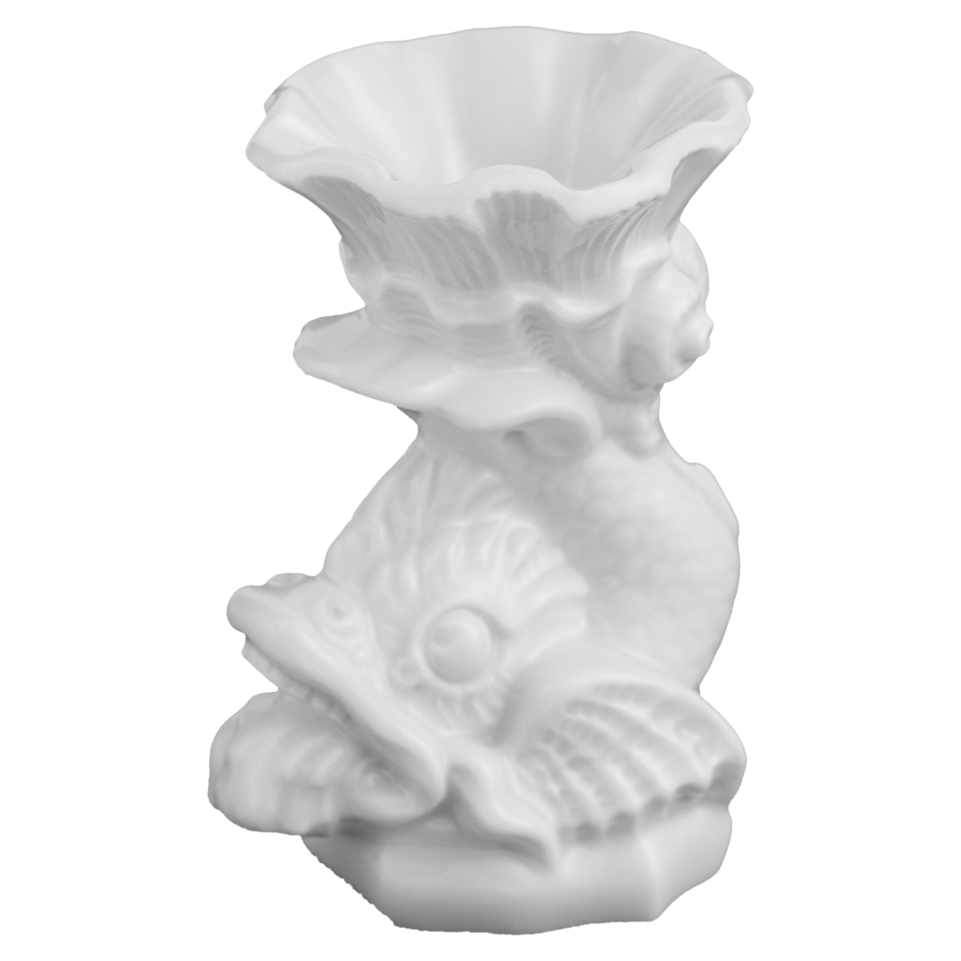 Leuchter Delphin, Weiß, H 6,5 cm | Accessoires Meissen Schwanendessin 000001 - 79186 - Meissen Weimar