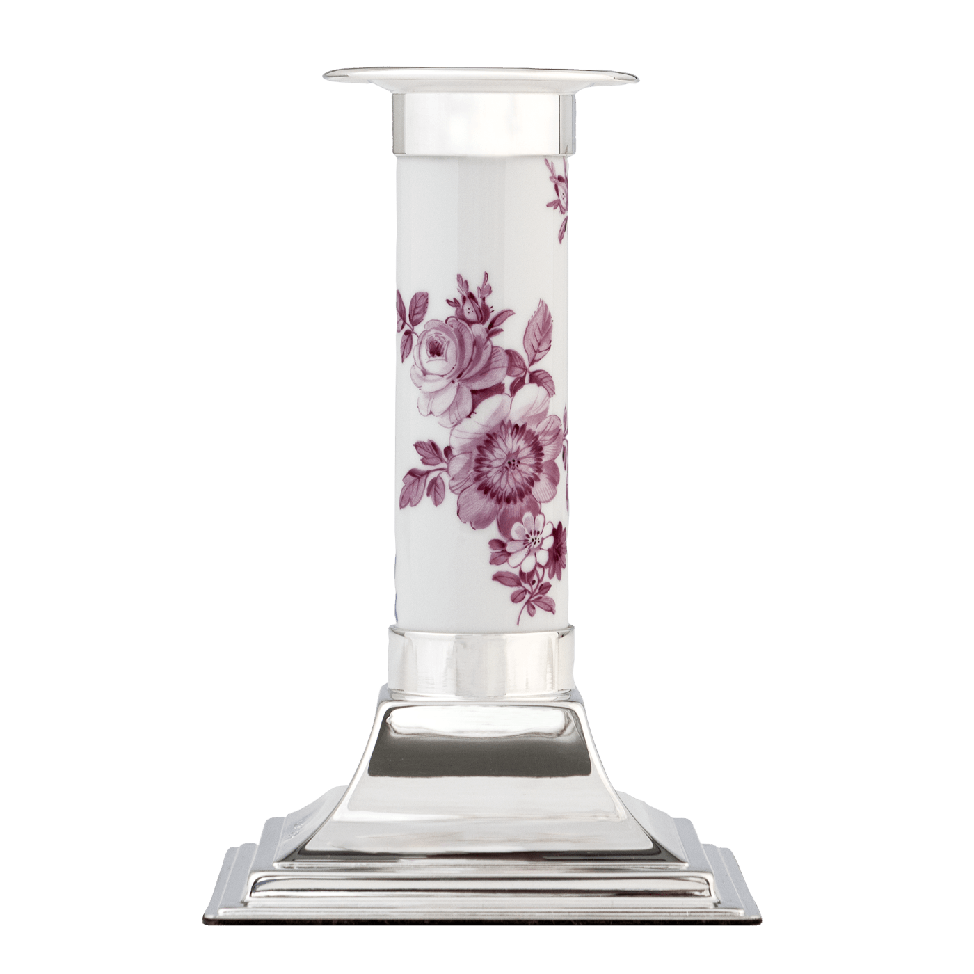 Leuchter mit Silbermontur, Blütenimpressionen, purpur, V 0 l | Sonja Quandt Edition Meissen 23A081 - 79M23 - Meissen Weimar