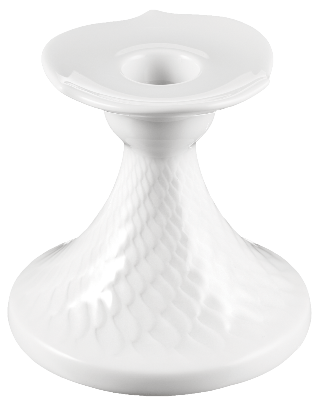 Leuchter, Weiß, H 8 cm | Accessoires Meissen Wellenspiel Relief 000001 - 53117 - Meissen Weimar