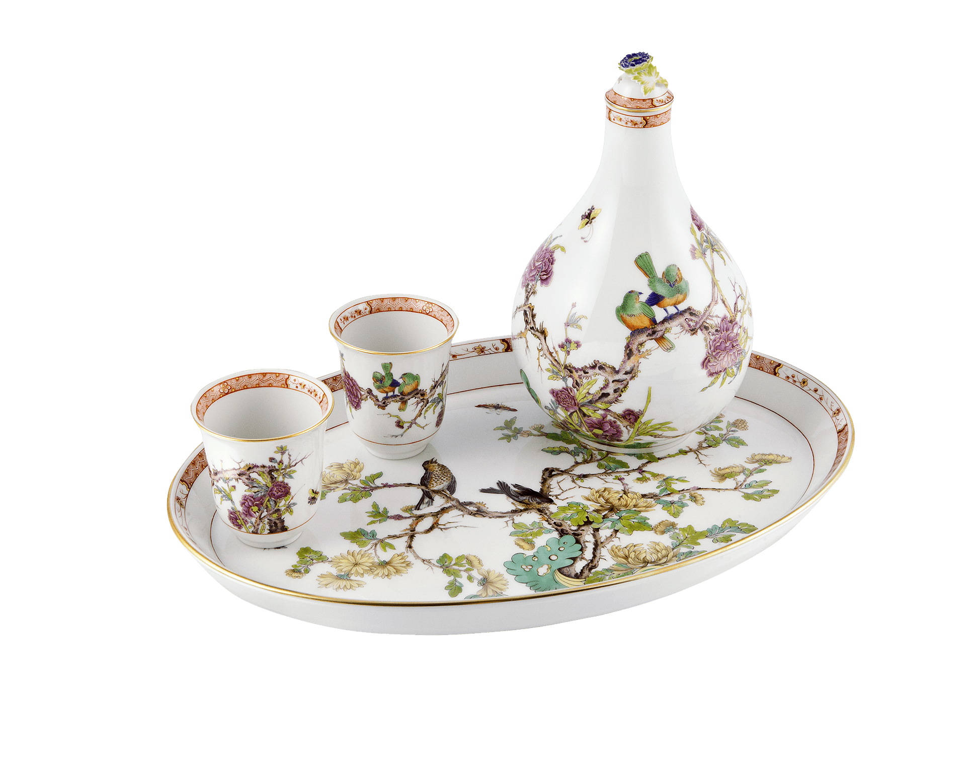 Likörset bunt, H 14 cm, 4 - Teilig | Meissen Limitierte Meisterwerke 587184 - c5522 - Meissen Weimar