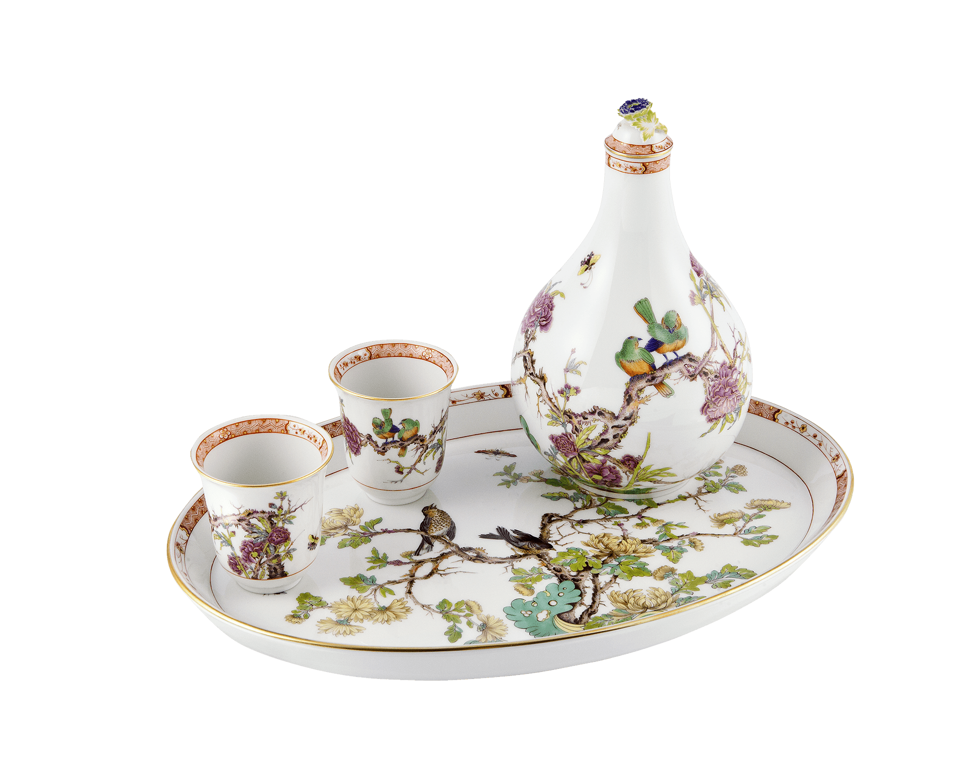 Likörset bunt, H 14 cm, 4 - Teilig | Meissen Limitierte Meisterwerke 587184 - c5522 - Meissen Weimar