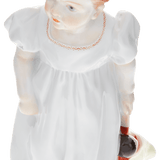 Mädchen stehend,mit Puppe, Bunt staffiert, H 16,5 cm | Meissen Figuren-Edition Hentschelkinder