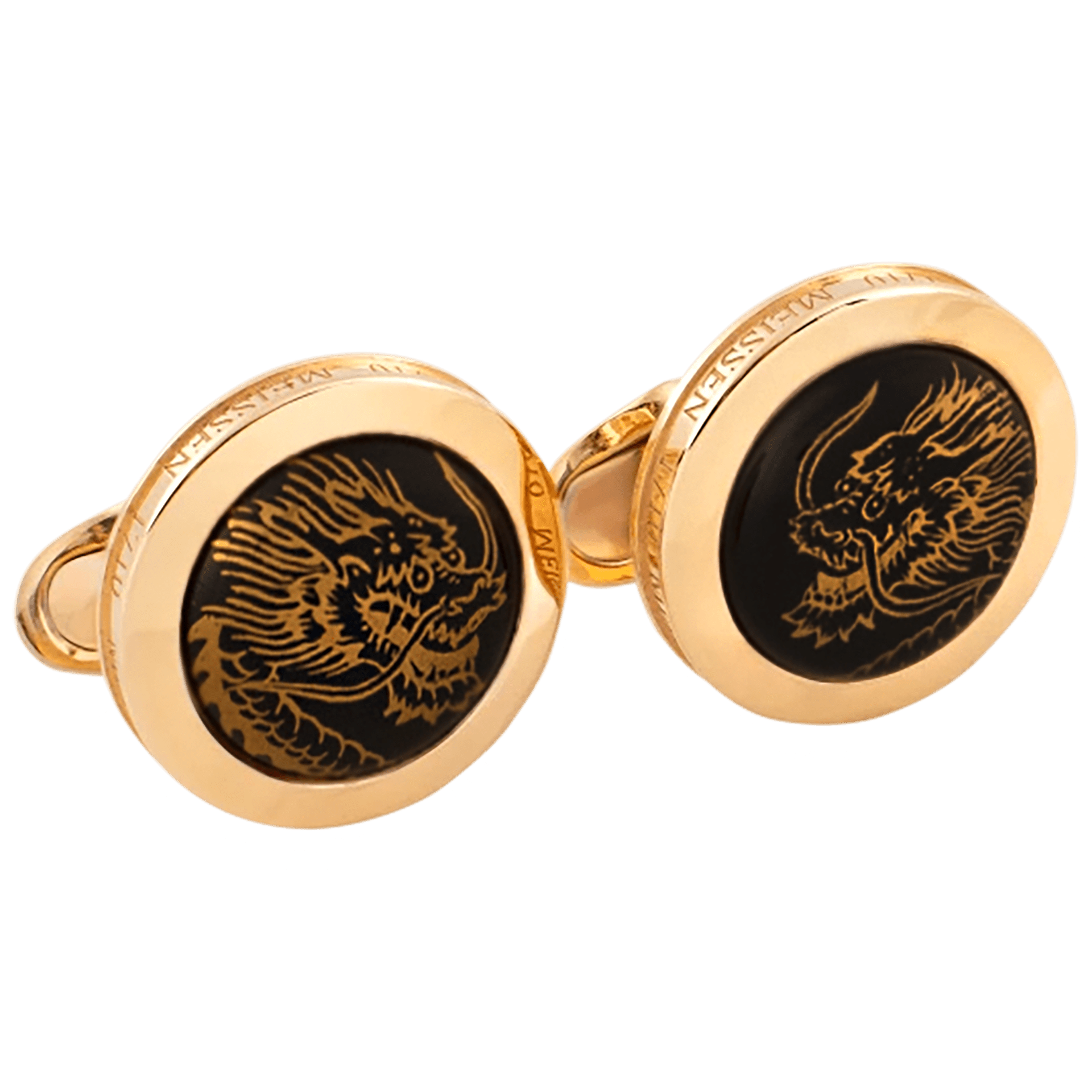 Manschettenknöpfe Glücksdrache, Ø 1.8 cm, 2 - Teilig | Meissen Geschenke mpj70gd837c - Meissen Weimar