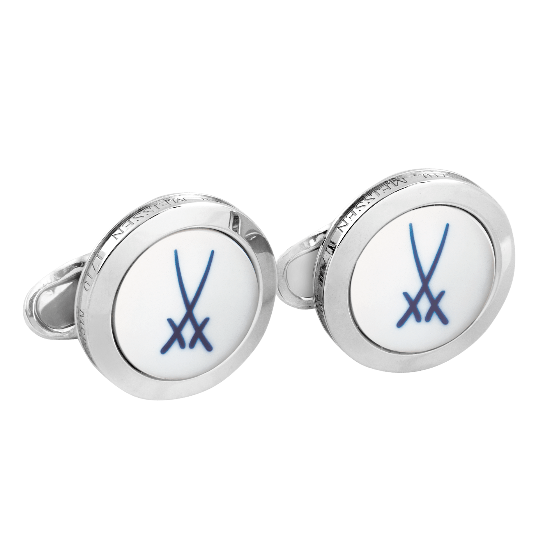 Manschettenknöpfe, Markenzeichen Schwerter Kobaltblau, Ø 2,2 cm | Meissen Kollektion Markenzeichen mpj70sw946c - Meissen Weimar