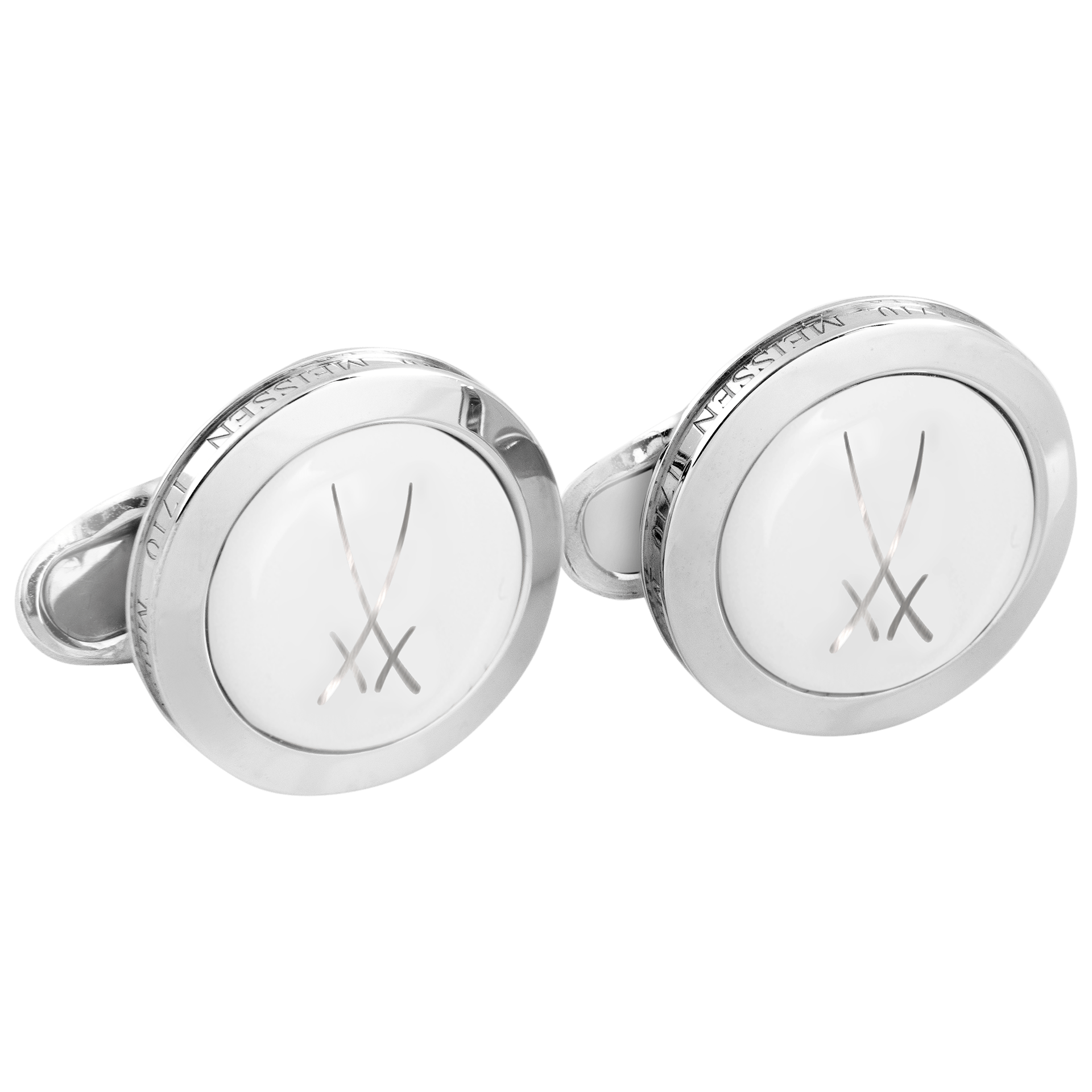Manschettenknöpfe Markenzeichen Schwerter Platin, 2,2 x 4 cm | Meissen Kollektion Markenzeichen mpj70sw949c - Meissen Weimar