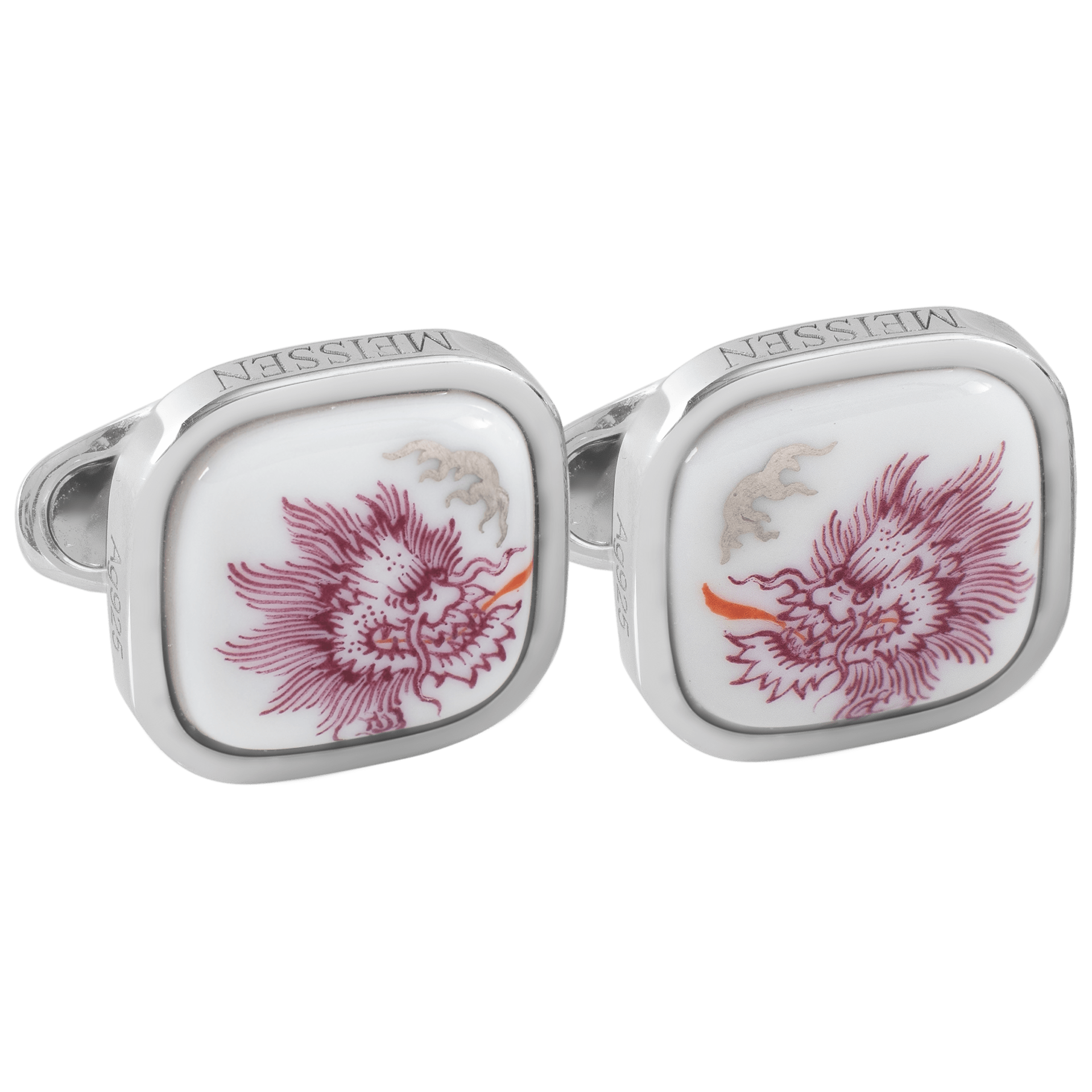 Manschettenknöpfe Ming - Drache Purpur, 14 g | Meissen Herrenschmuck mpj70dr928c - Meissen Weimar