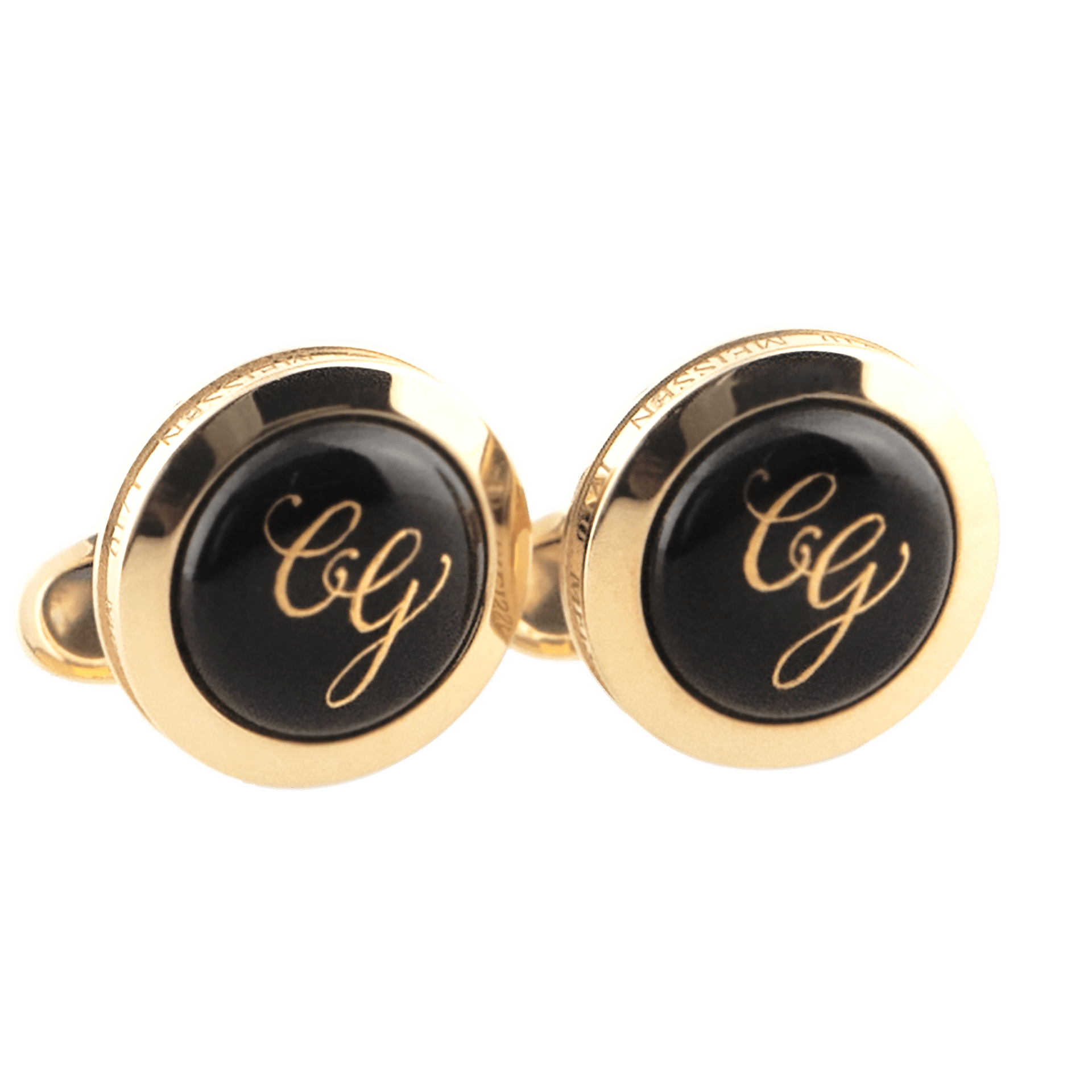 Manschettenknöpfe Monogramm in Gold Ø 2,2 cm | Meissen Schmuck Individuell 90a547-c5323 - Meissen Weimar