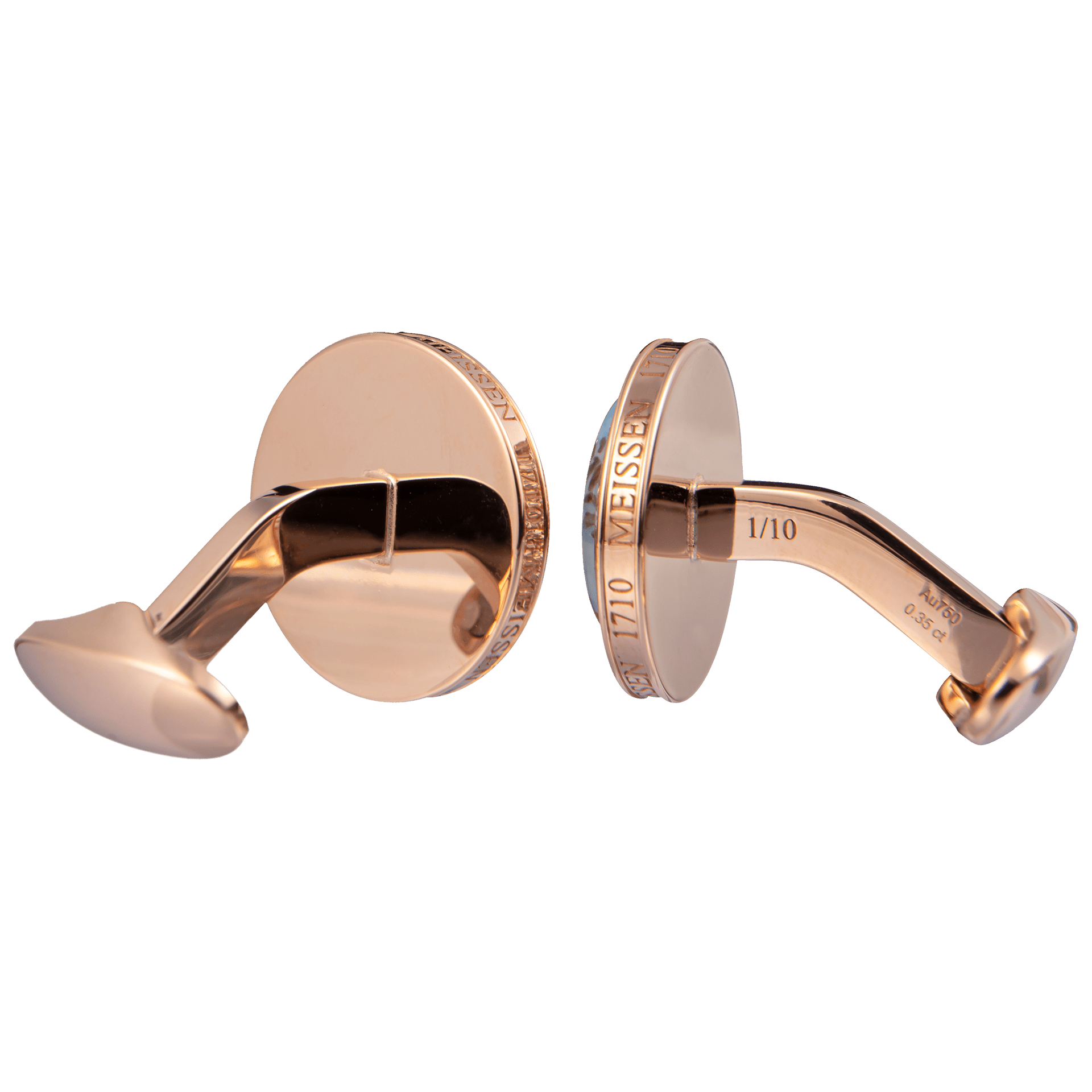 Manschettenknöpfe, Roségold mit Dresdner Stadtansichten, Ø 1.8 cm, 2 - Teilig | Meissen Geschenke mpj70lme002c - Meissen Weimar