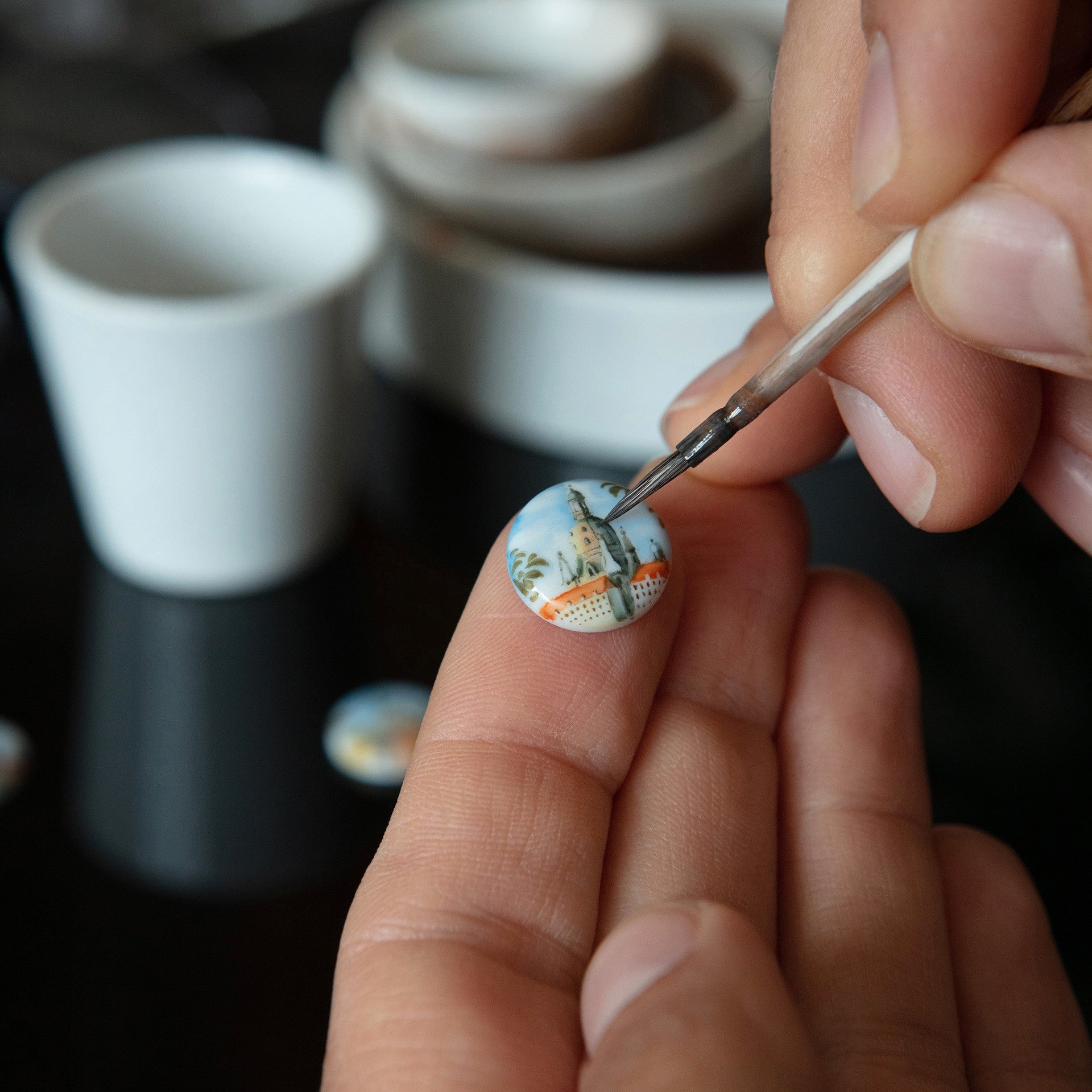 Manschettenknöpfe, Roségold mit Dresdner Stadtansichten, Ø 1.8 cm, 2 - Teilig | Meissen Geschenke mpj70lme002c - Meissen Weimar