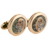 Manschettenknöpfe Tiger, Gelbgold 750, Ø 1,8 cm, Limitiert 10 Stück | Meissen Geschenke