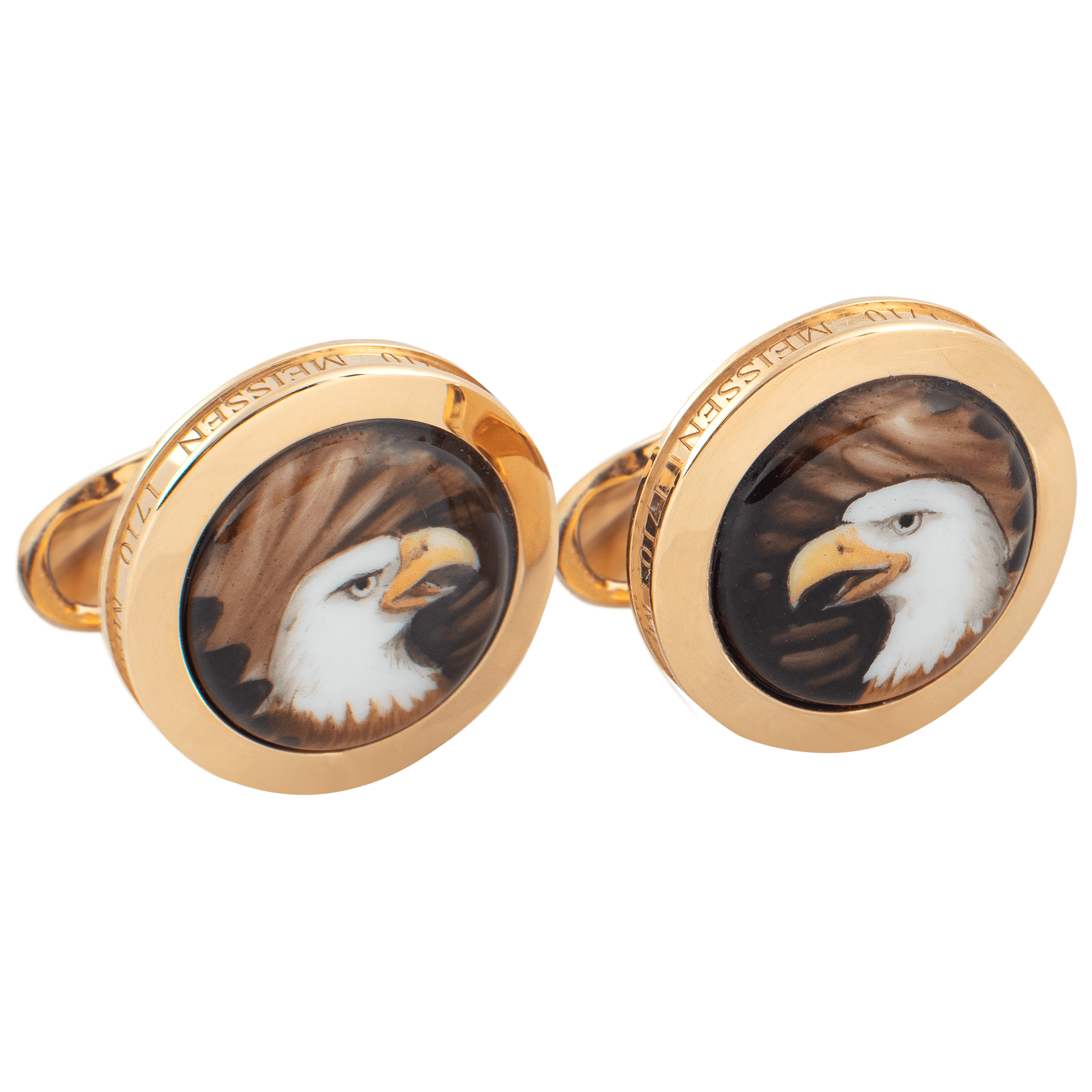 Manschettenknöpfe Weißkopfseeadler Ø 1,8 cm | Meissen Herrenschmuck mpj70ad830c - Meissen Weimar