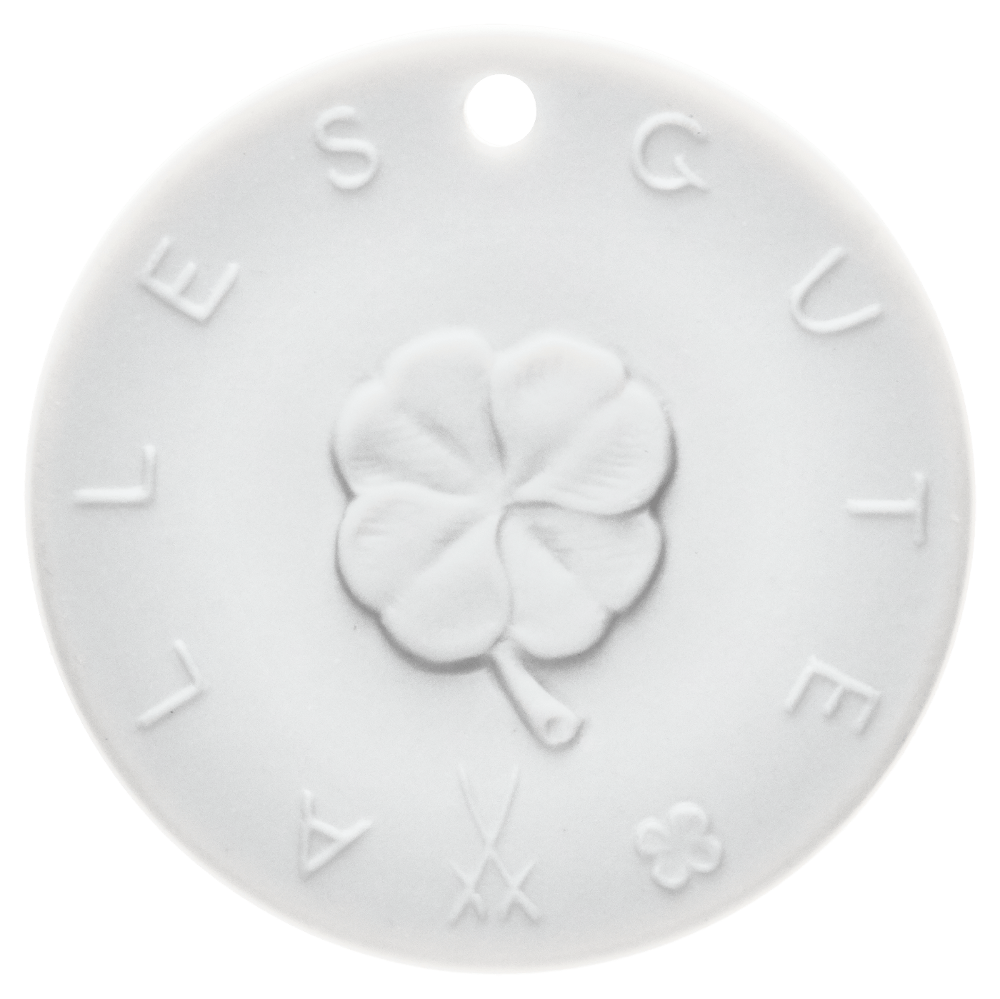 Medaille 'Alles Gute', Medaillen, weiß, Ø 3,6 cm | Meissen - Geschenke - Kollektion 000003 - 98933 - Meissen Weimar