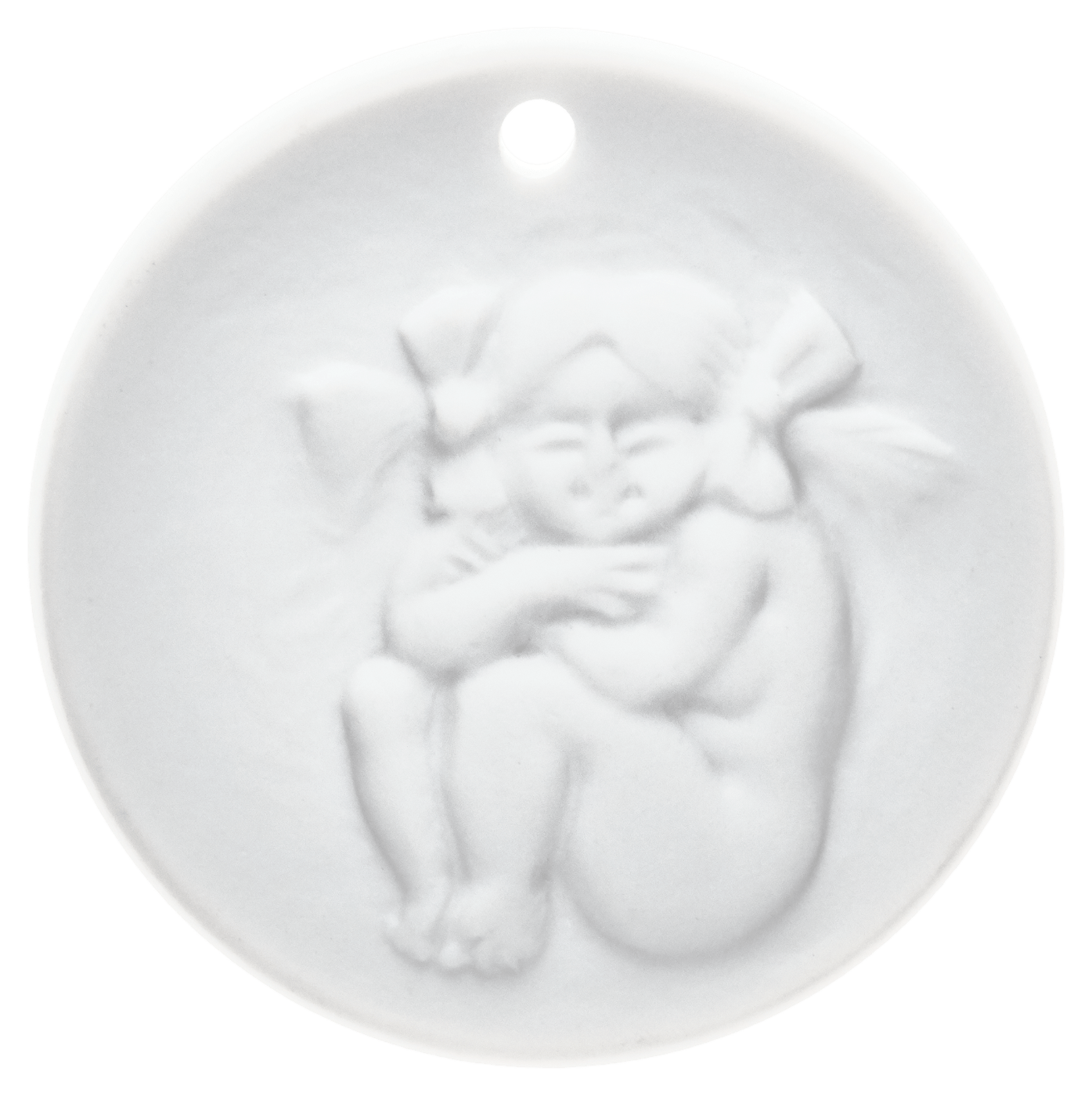 Medaille 'Jungfrau', weiß, Ø 3,6 cm | Meissen Jahrszeiten - Medaillen 000003 - 98C19 - Meissen Weimar