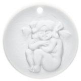 Jungfrau, weiß, Ø 3,6 cm | Meissen Zodiac-Medaillen Kollektion