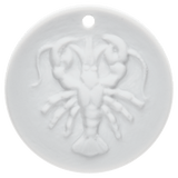 Krebs, weiß, Ø 3,6 cm | Meissen Zodiac-Medaillen Kollektion