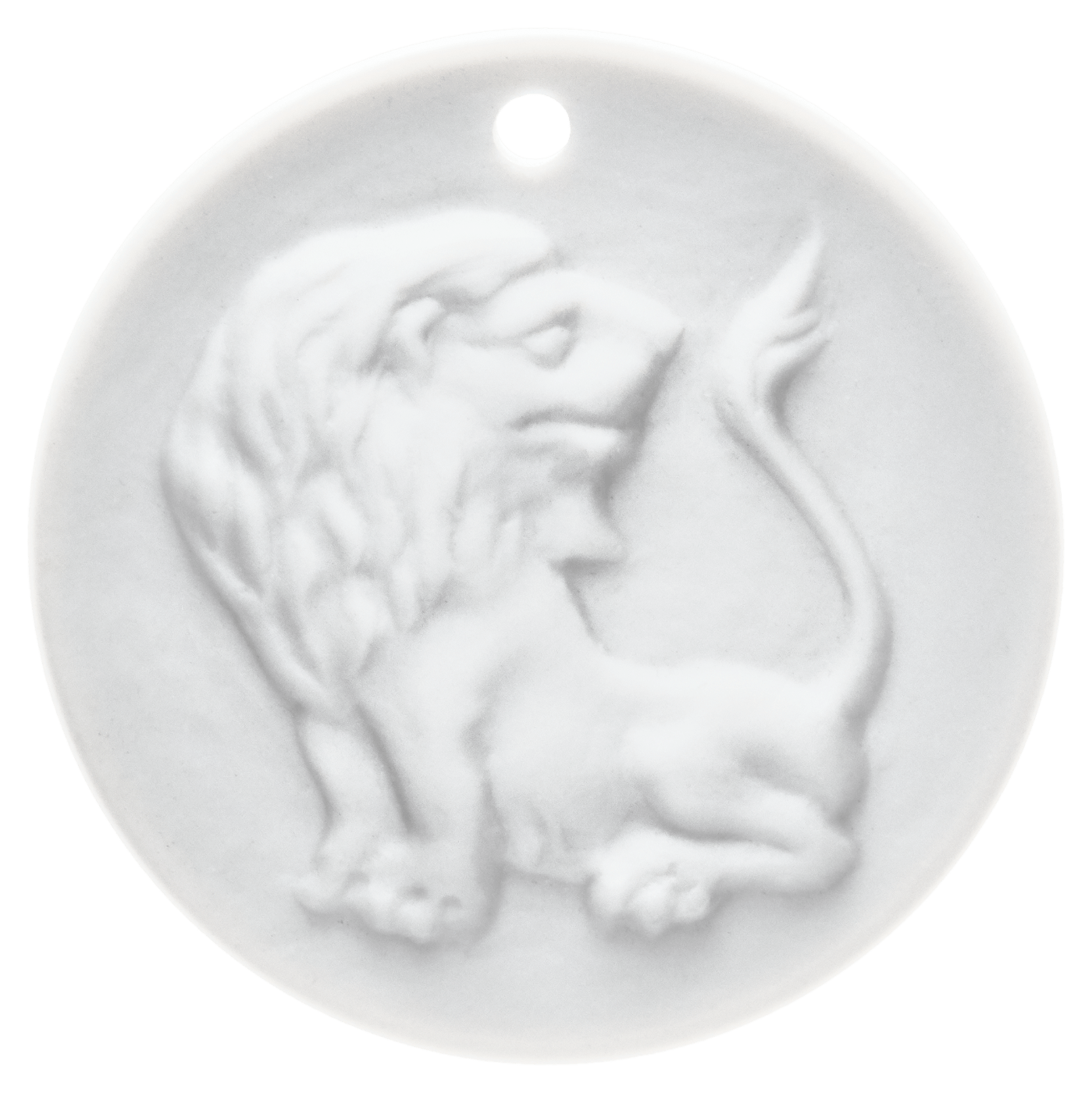 Medaille Löwe, Medaillen, weiß, Ø 3,6 cm | Meissen - Medaillen 000003 - 98C18 - Meissen Weimar