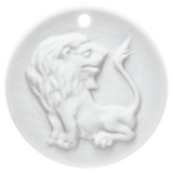 Löwe, weiß, Ø 3,6 cm | Meissen Zodiac-Medaillen Kollektion