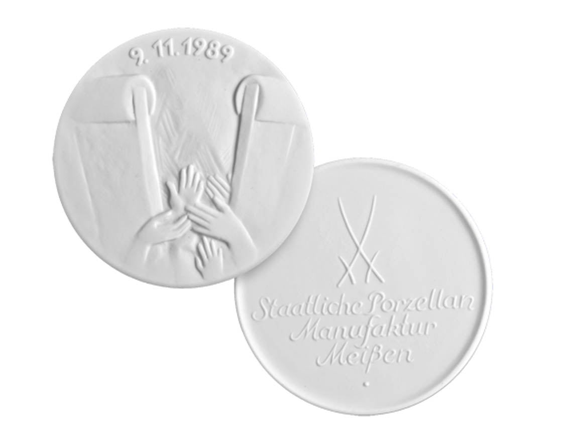 Medaille Mauerdurchbruch, Medaillen, weiß, 65 mm | Meissen Medaillen 000003 - 98043 - Meissen Weimar