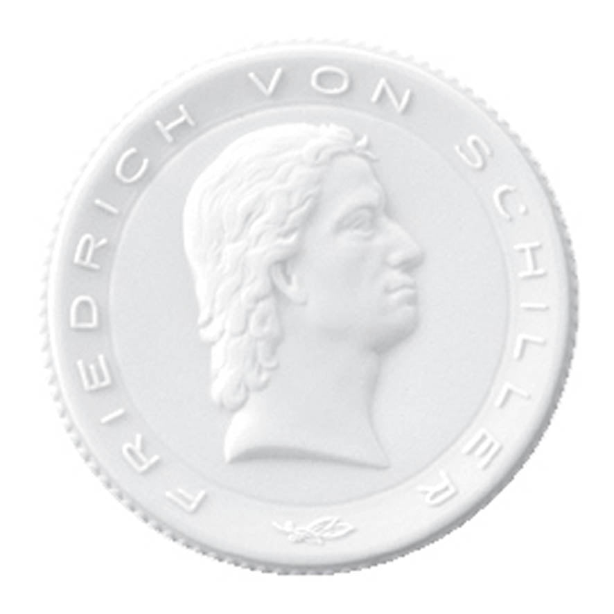 Medaille mit Berstabeilung 'Schillerhaus', Vor - u. Rückseite , weißporzellan, 50 mm | Meissen - Medaillen - Edition 000003 - 98133 - Meissen Weimar