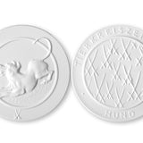 Jap.Tierkreiszeichen, Hund, weiß, Ø 5 cm | Meissen Medaillen Kollektion