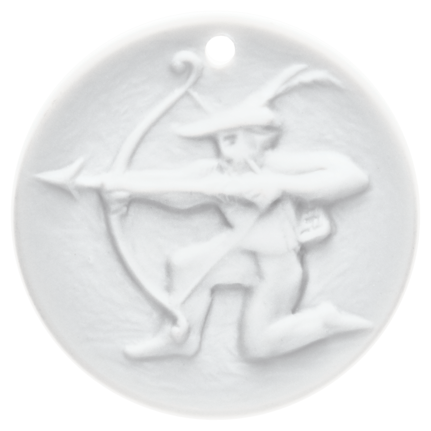Medaille 'Schütze', Medaillen, weiß, Ø 3,6 cm | Meissen Medaille 000003 - 98C22 - Meissen Weimar