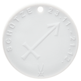 Schütze, weiß, Ø 3,6 cm | Meissen Zodiac-Medaillen Kollektion