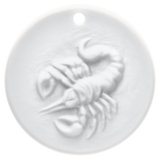 Skorpion, weiß, Ø 3,6 cm | Meissen Zodiac-Medaillen Kollektion