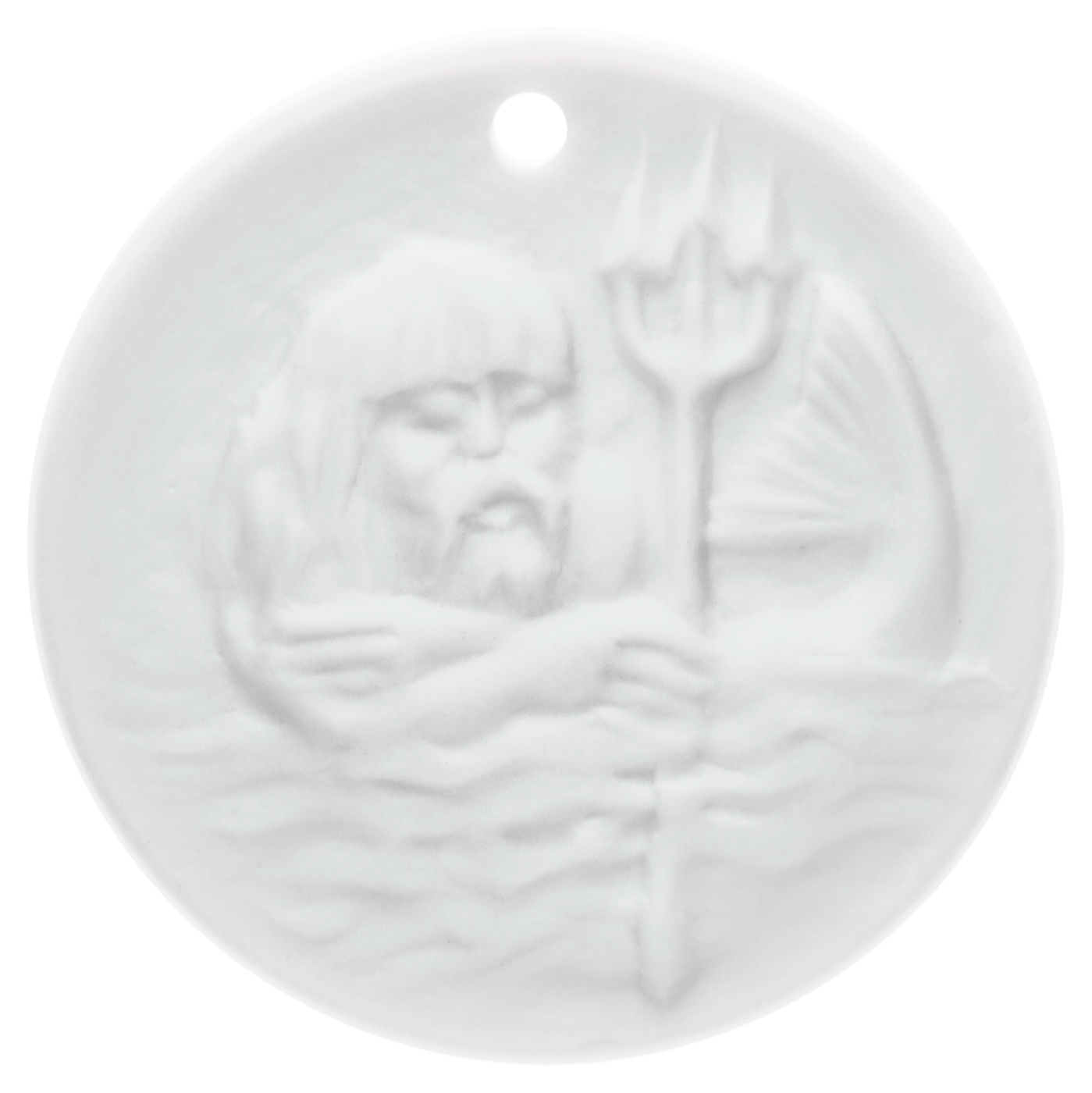 Meissen - Medaille Wassermann, weiß, Ø 3,6 cm | Die zwölf Tierkreiszeichen auf Meissener Medaillen 000003 - 98C12 - Meissen Weimar