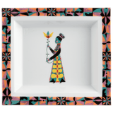 Meissen-Schale eckig, "Flower Ballet"- Frau, Olaf Hajek, 21x18,5 cm | The Meissen Vide-Poche-Collection