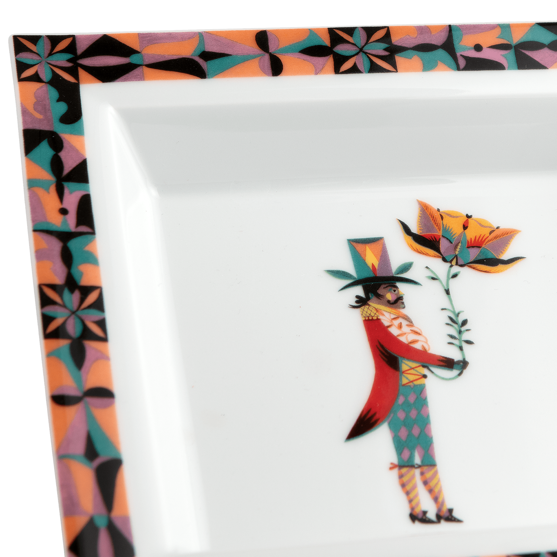 Meissen - Schale eckig , "Flower Ballet" - Mann, Olaf Hajek, 21x18,5 cm | The Meissen Vide - Poche - Collection 79A823 - 53274 - Meissen Weimar