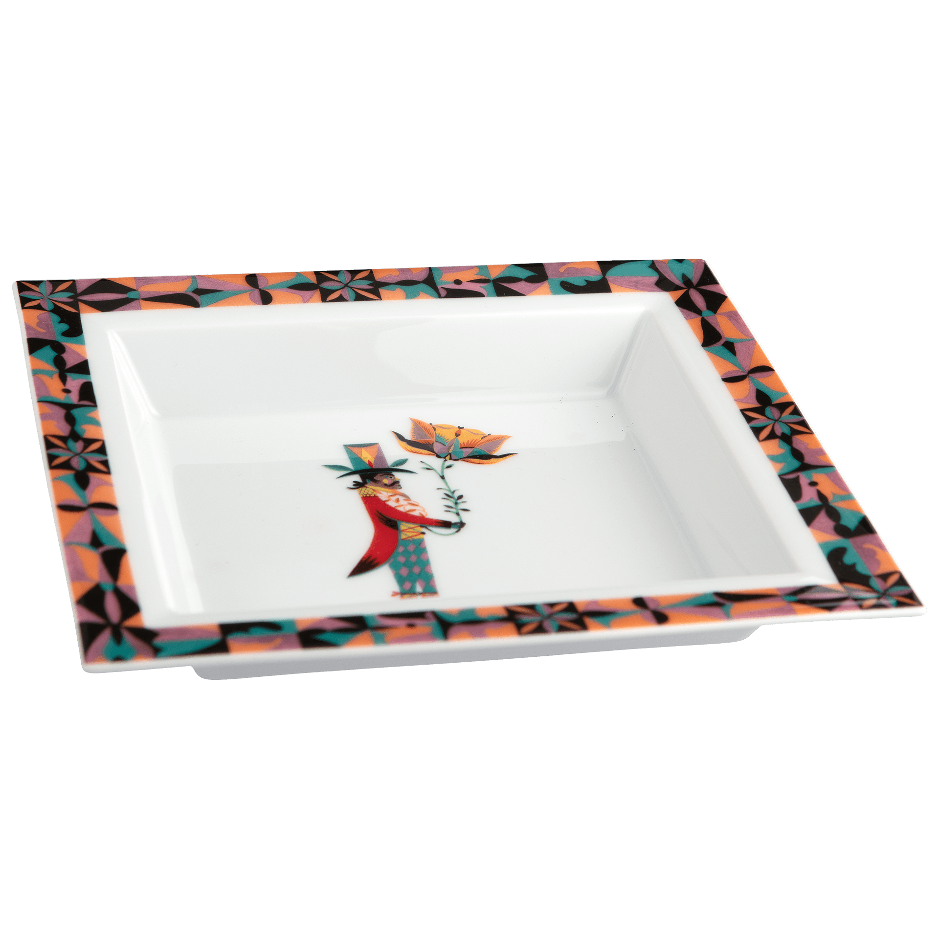 Meissen - Schale eckig , "Flower Ballet" - Mann, Olaf Hajek, 21x18,5 cm | The Meissen Vide - Poche - Collection 79A823 - 53274 - Meissen Weimar