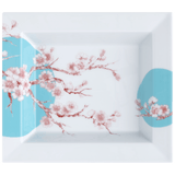 Meissen-Schale eckig, groß,"Cherry Blossom" Kirschblüte, 21x18,5 cm | The Meissen Vide-Poche-Collection