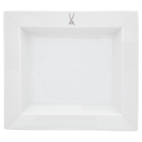 Meissen-Schale eckig,  Platin-Schwert, 21x18,5 cm, | The Meissen Vide-Poche-Collection