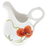 Milchkännchen, klein, Blumenmalerei "Wilder Mohn", rot, weißer Rand, V 0,12 l | Meissen Wellenspiel Relief
