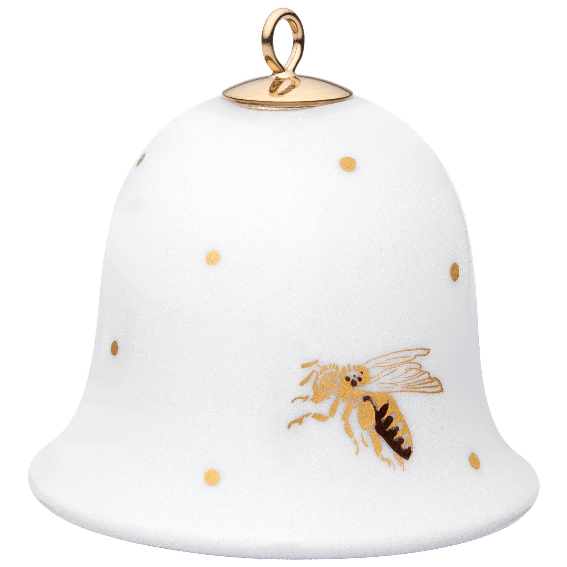 Miniatur - Glocke, Bienen mit Goldpunkten, H 5 cm | Meissen Zweigschmuck Glocken Kollektion 71A168 - 55M02 - Meissen Weimar