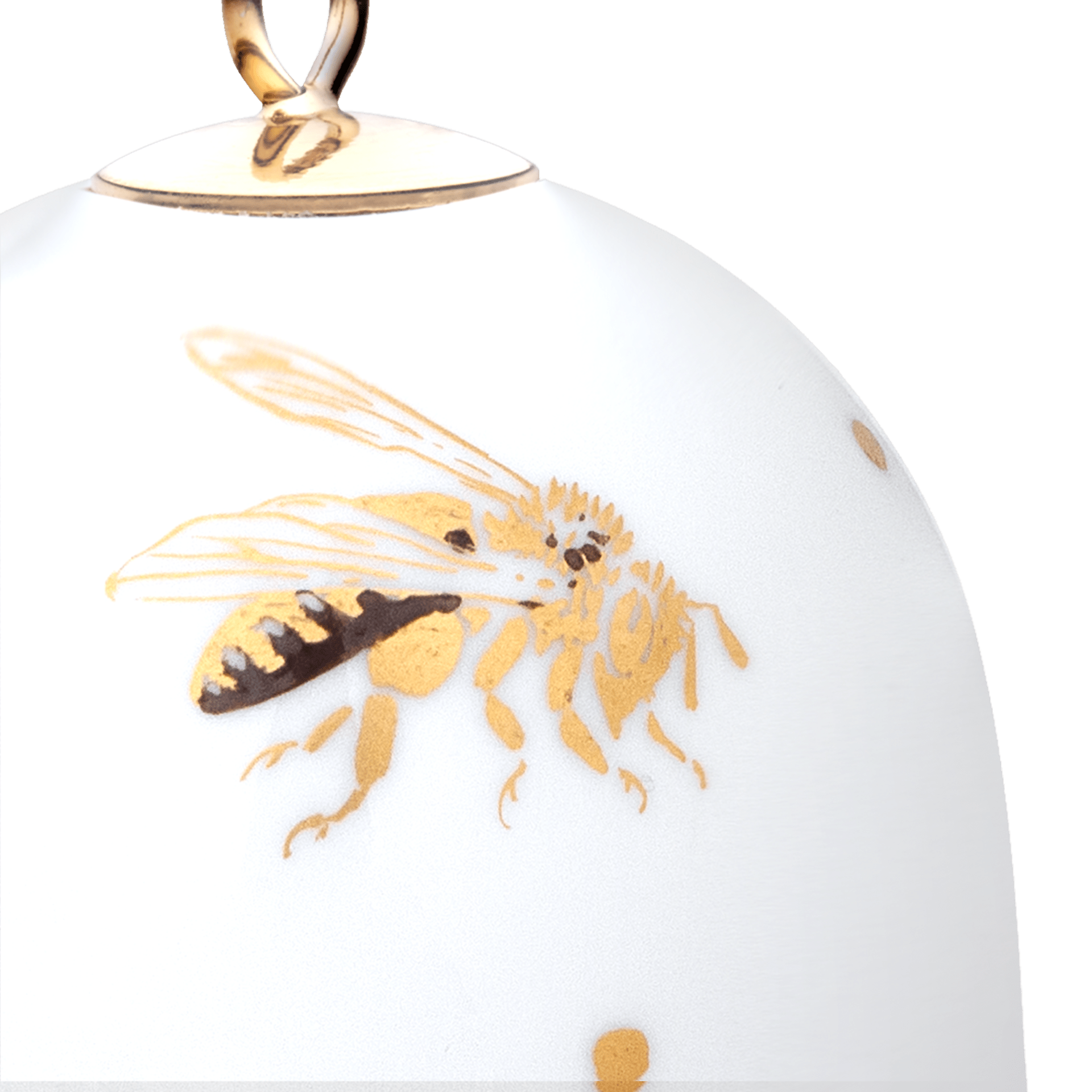 Miniatur - Glocke, Bienen mit Goldpunkten, H 5 cm | Meissen Zweigschmuck Glocken Kollektion 71A168 - 55M02 - Meissen Weimar