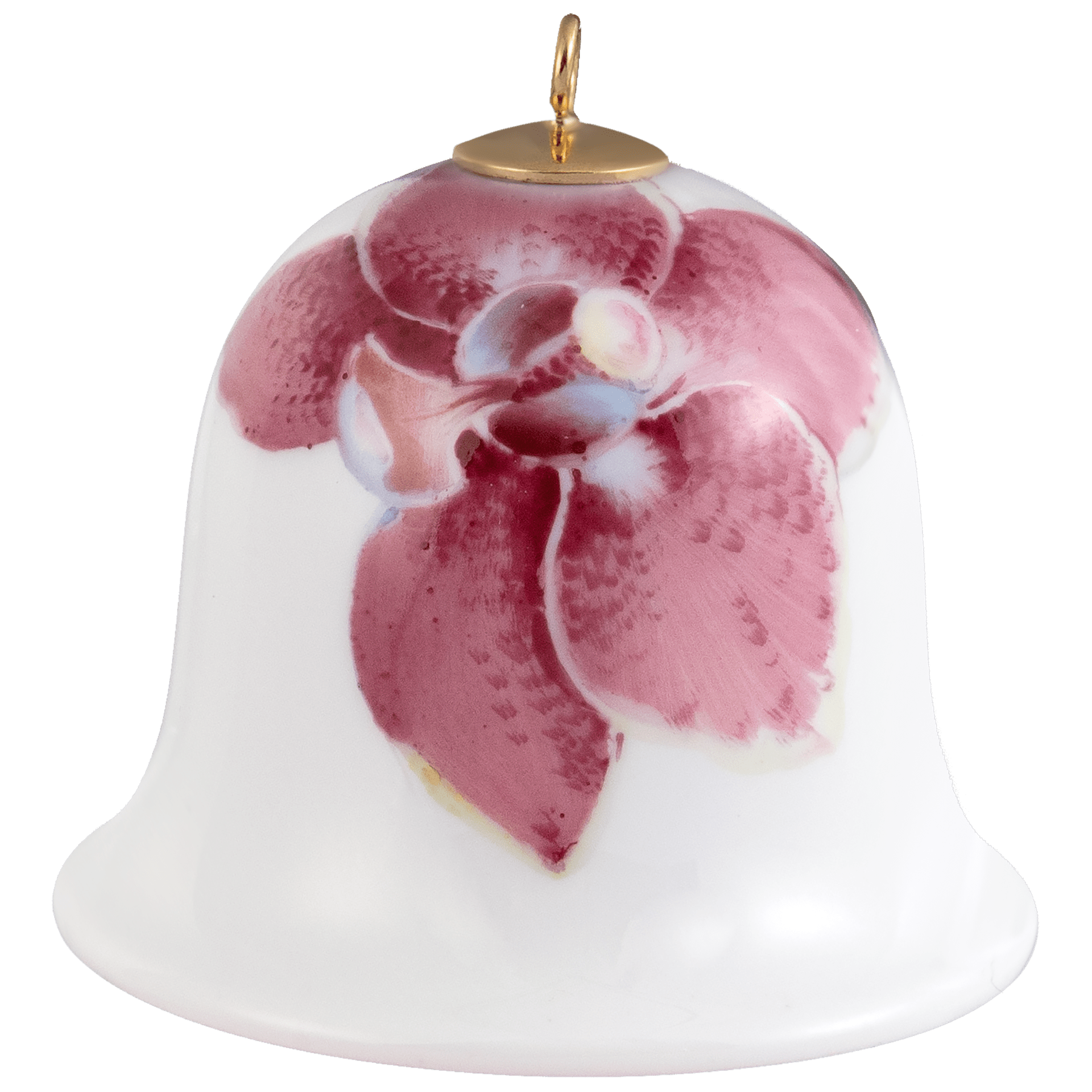 Miniatur - Glocke, "Giant Bloom", Orchidee, H 5 cm | Meissen Zweigschmuck Glocken Kollektion 61A168 - 55M02 - Meissen Weimar