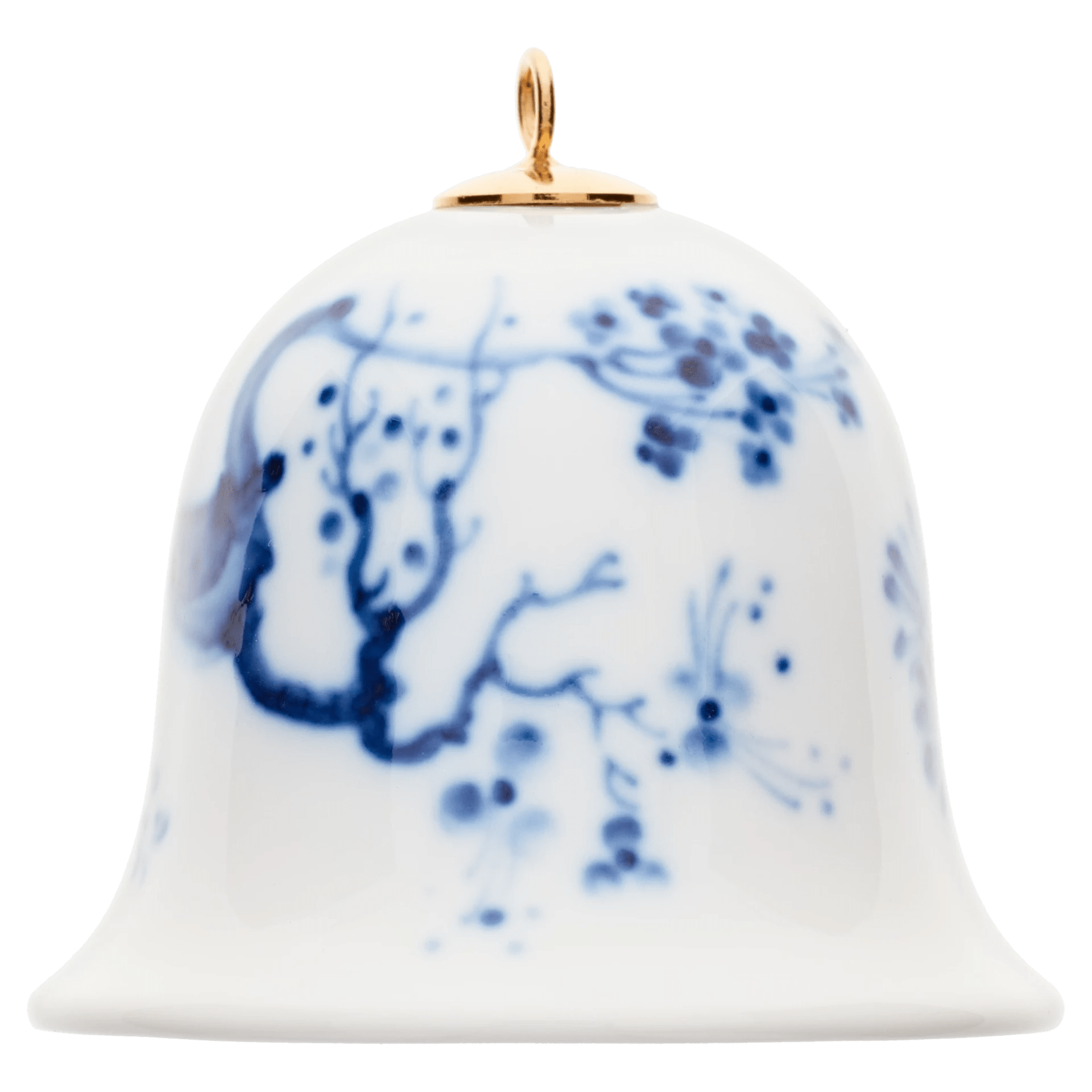Miniatur - Glocke, Orchidee auf Ast, H 5 cm | Meissen Zweigschmuck Glocken Kollektion 824001 - 55M02 - Meissen Weimar
