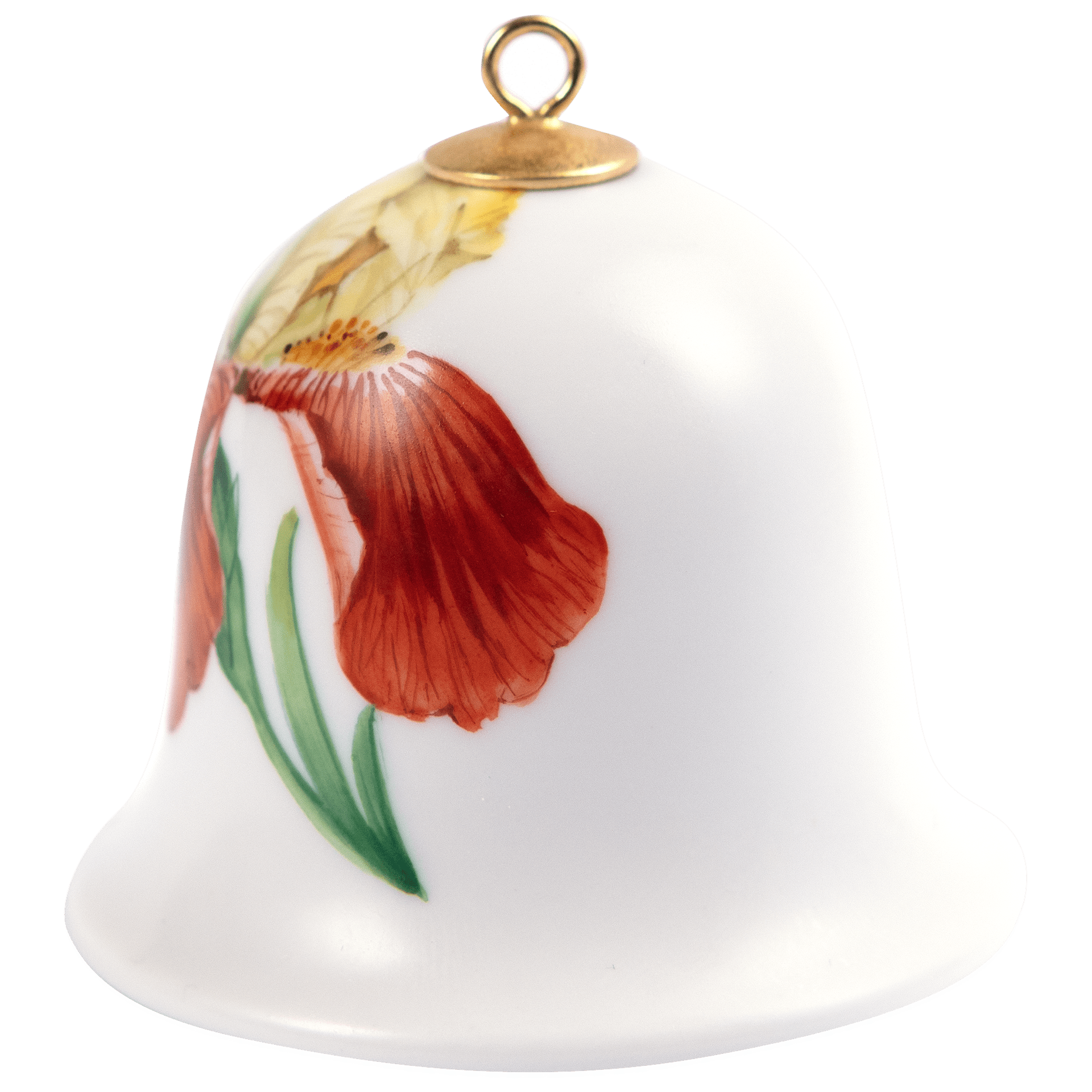 Miniatur - Glocke, Schwertlilie, H 5 cm | Meissen Zweigschmuck Glocken Kollektion 03A104 - 55M02 - Meissen Weimar