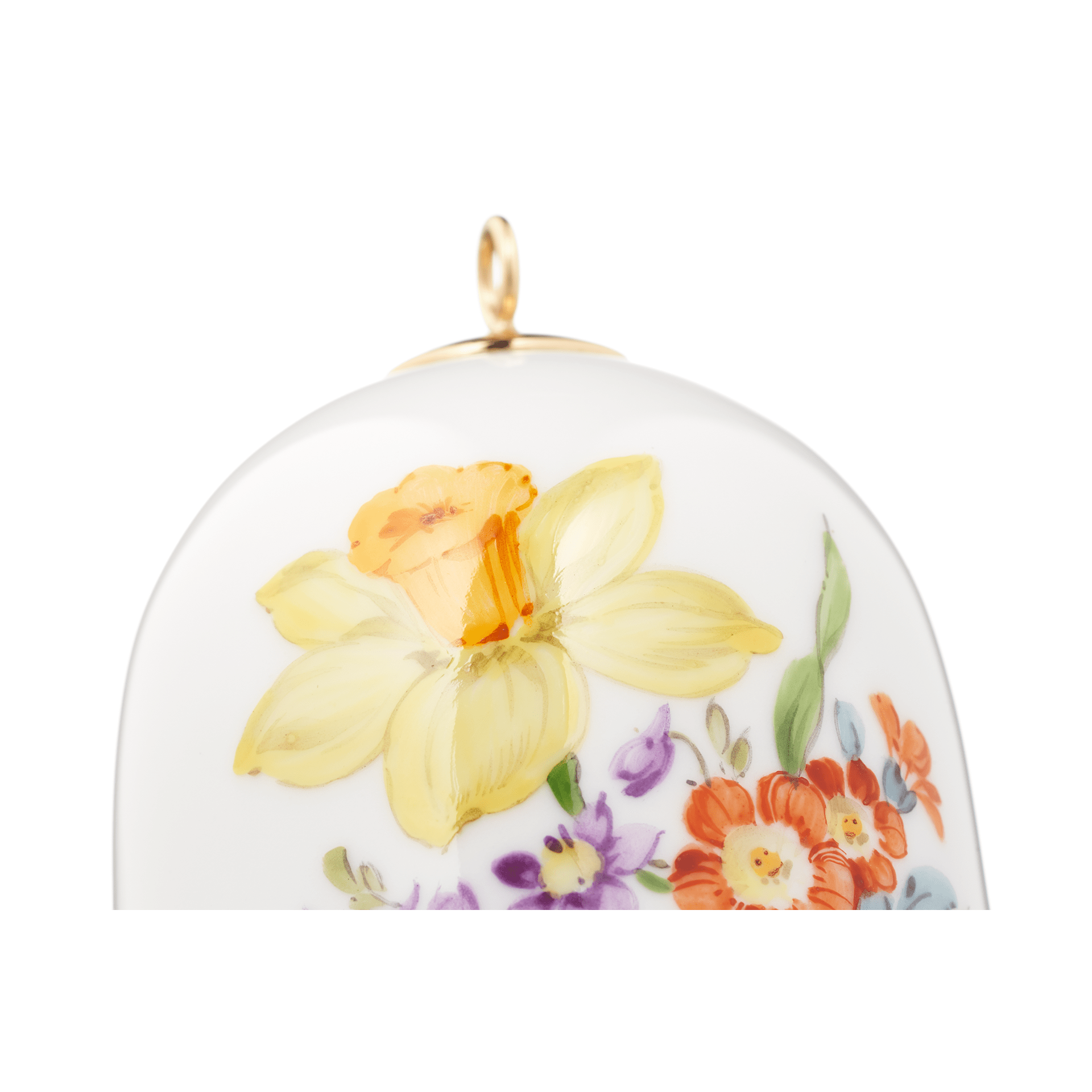 Miniatur - Glocke, Vintage Blume 3, Narzisse, H 5 cm | Meissen Zweigschmuck Glocken Kollektion 06C005 - 55M02 - Meissen Weimar