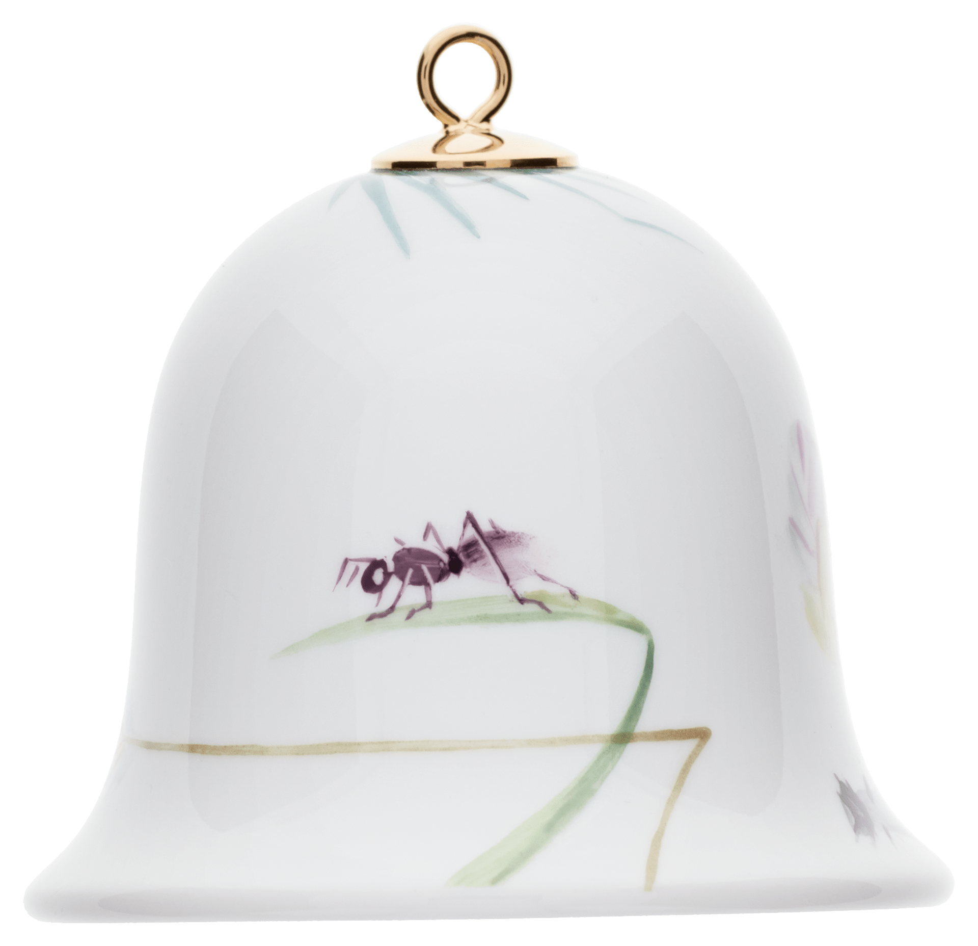 Miniatur - Glocke, Waldflora, H 4,8 cm | Accessoires Meissen Wellenspiel Relief 61c030 - 55m02 - Meissen Weimar