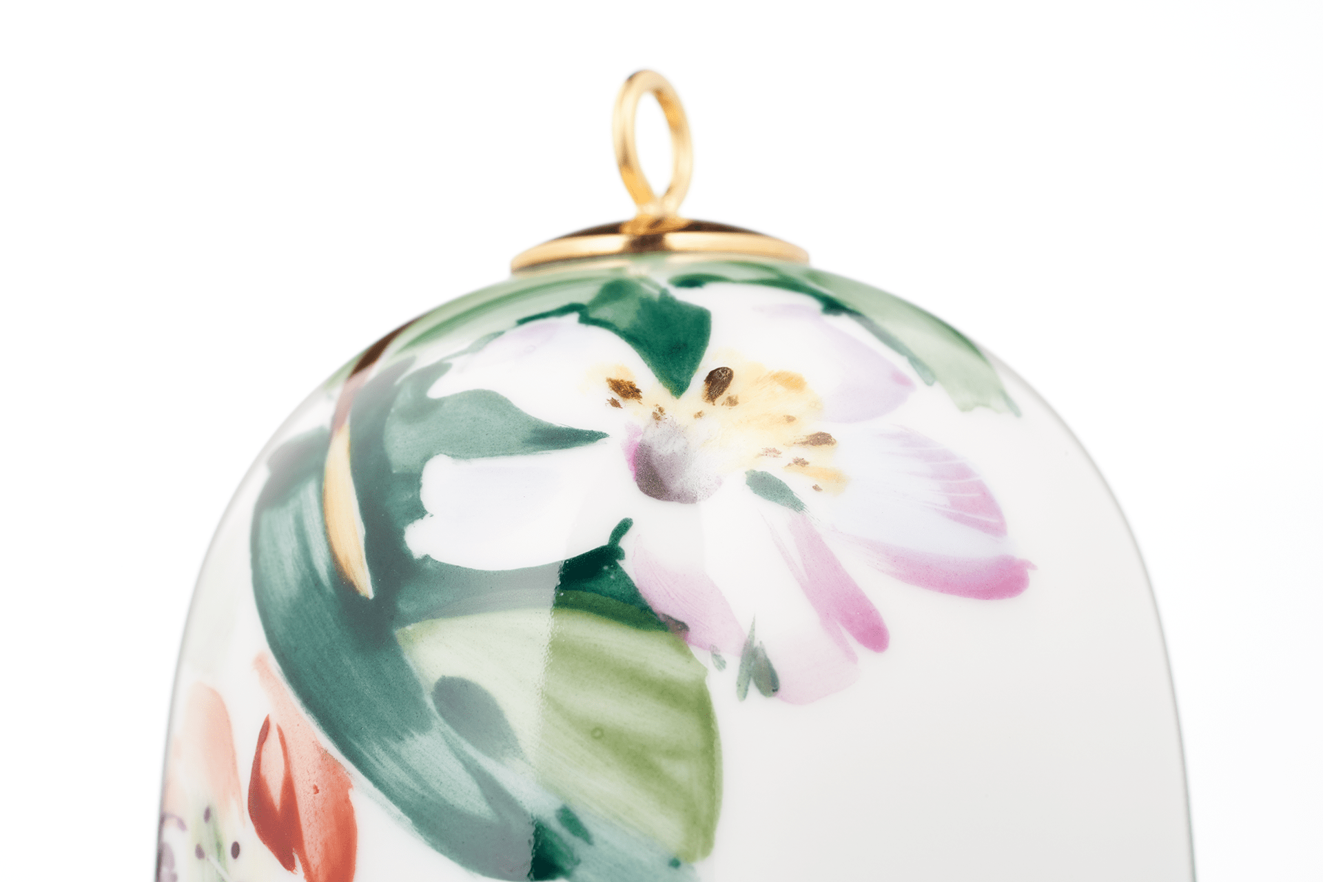 Miniatur - Glocke, Waldflora Holzapfelblüte, H 4,8 cm | Meissen Zweigschmuck Glocken Kollektion 61c028 - 55m02 - Meissen Weimar