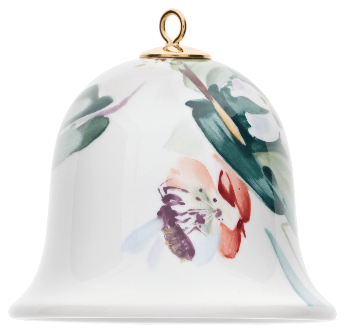 Miniatur - Glocke, Waldflora Holzapfelblüte, H 4,8 cm | Meissen Zweigschmuck Glocken Kollektion 61c028 - 55m02 - Meissen Weimar