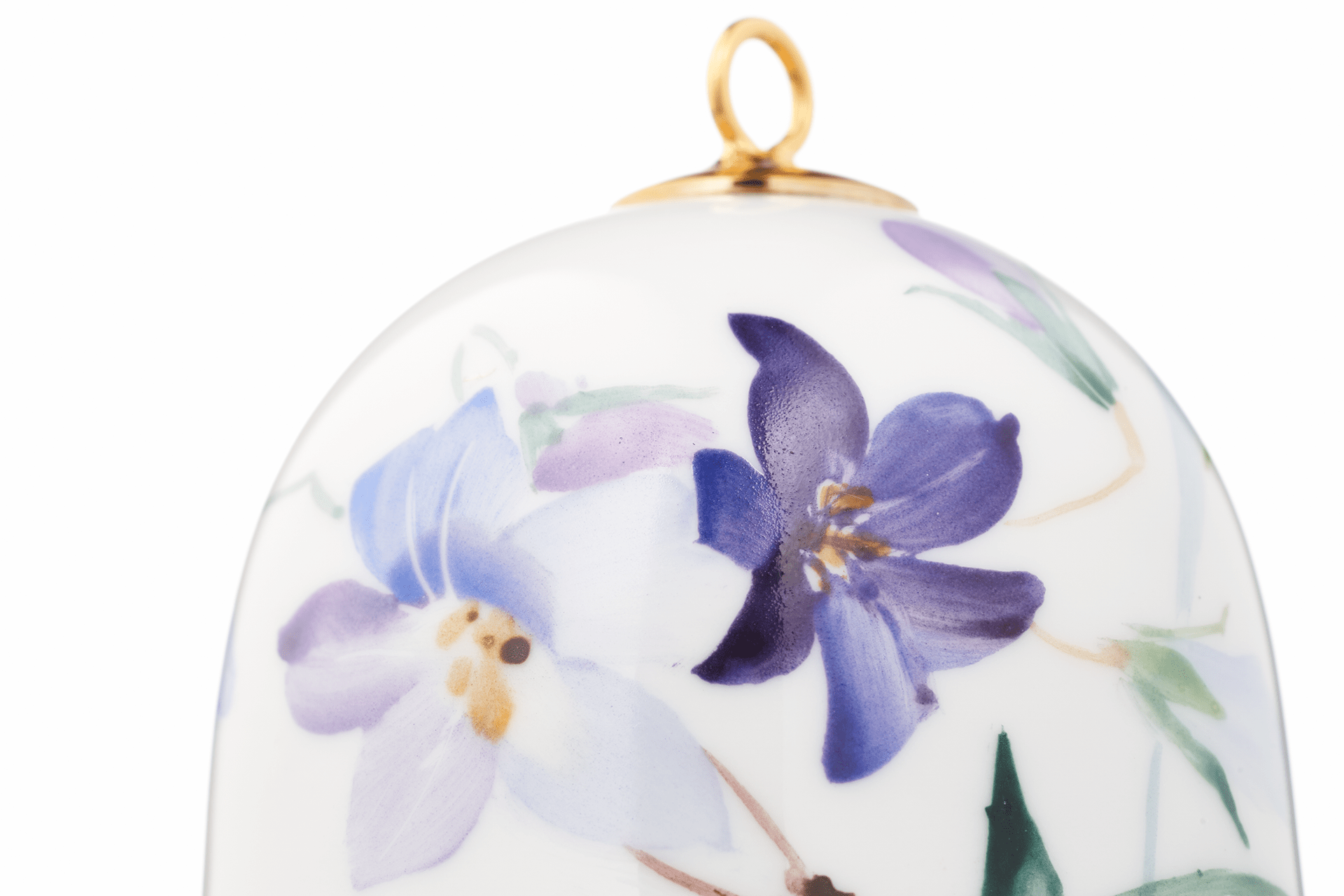 Miniatur - Glocke, Waldflora mit Insekten, H 4,8 cm | Meissen Zweigschmuck Glocken Kollektion 61c029 - 55m02 - Meissen Weimar