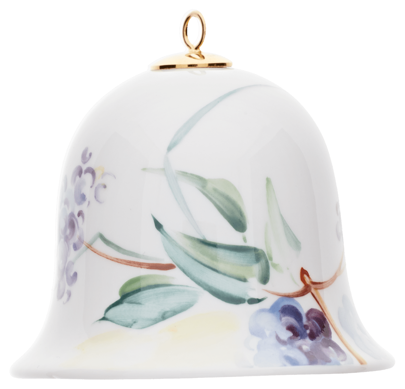 Miniatur - Glocke, Waldflora mit Insekten, H 4,8 cm | Meissen Zweigschmuck Glocken Kollektion 61c031 - 55m02 - Meissen Weimar