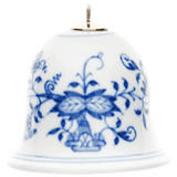 Miniatur-Glocke, Zwiebelmuster, kobaltblau, weißer Rand, H 5 cm | Meissen Zweigschmuck Glocken Kollektion