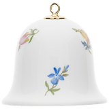 Miniatur-Porzellan-Glocke, Gestreute Blümchen,  weißer Rand, H 5 cm | Meissen Miniaturglocke