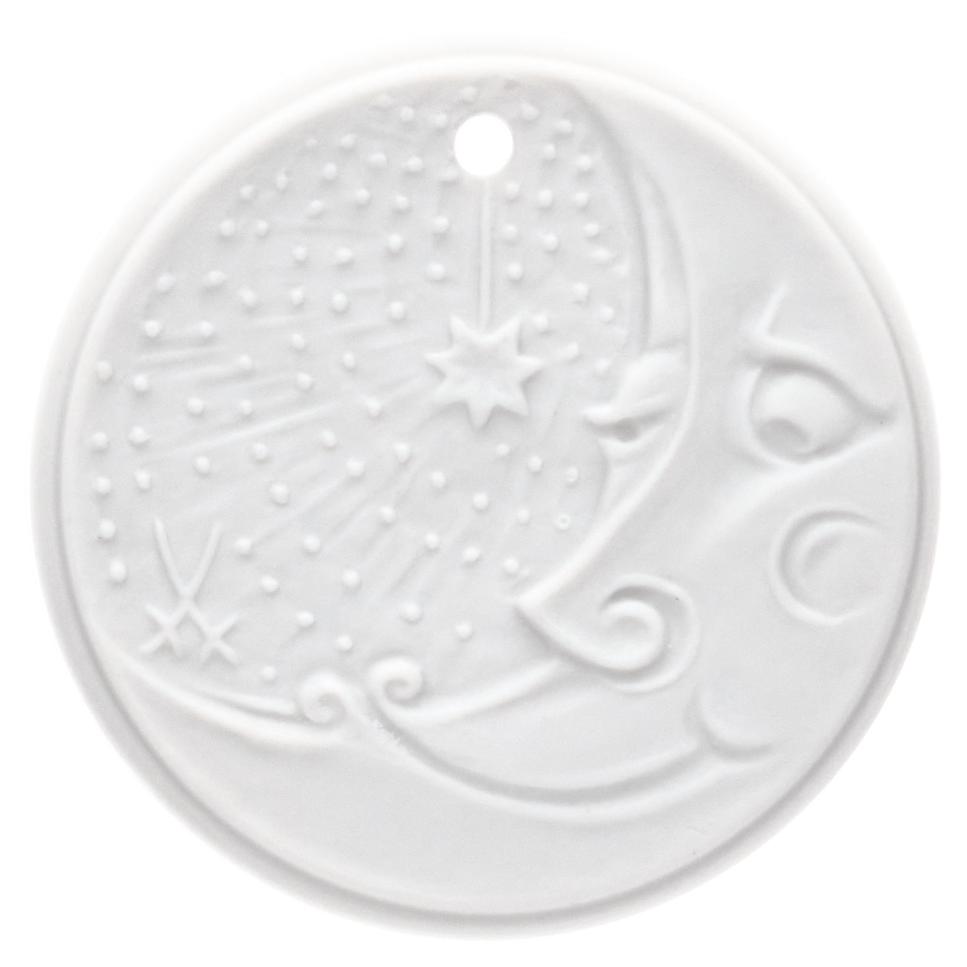 Mond, Weiß, bisquit, Ø 4,2 cm | Meissen Miniatur 000003 - 98E33 - Meissen Weimar