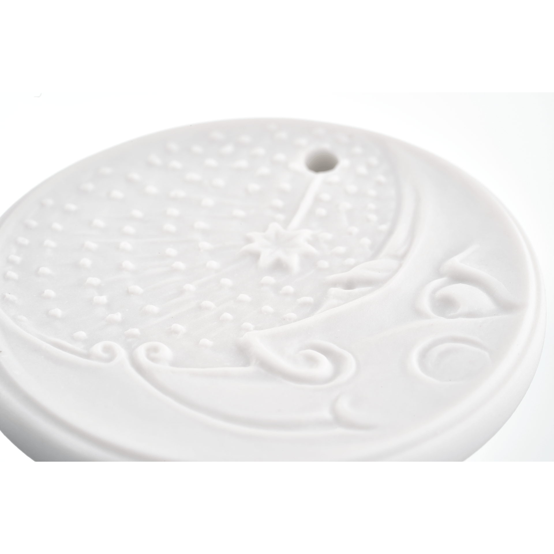 Mond, Weiß, bisquit, Ø 4,2 cm | Meissen Miniatur 000003 - 98E33 - Meissen Weimar