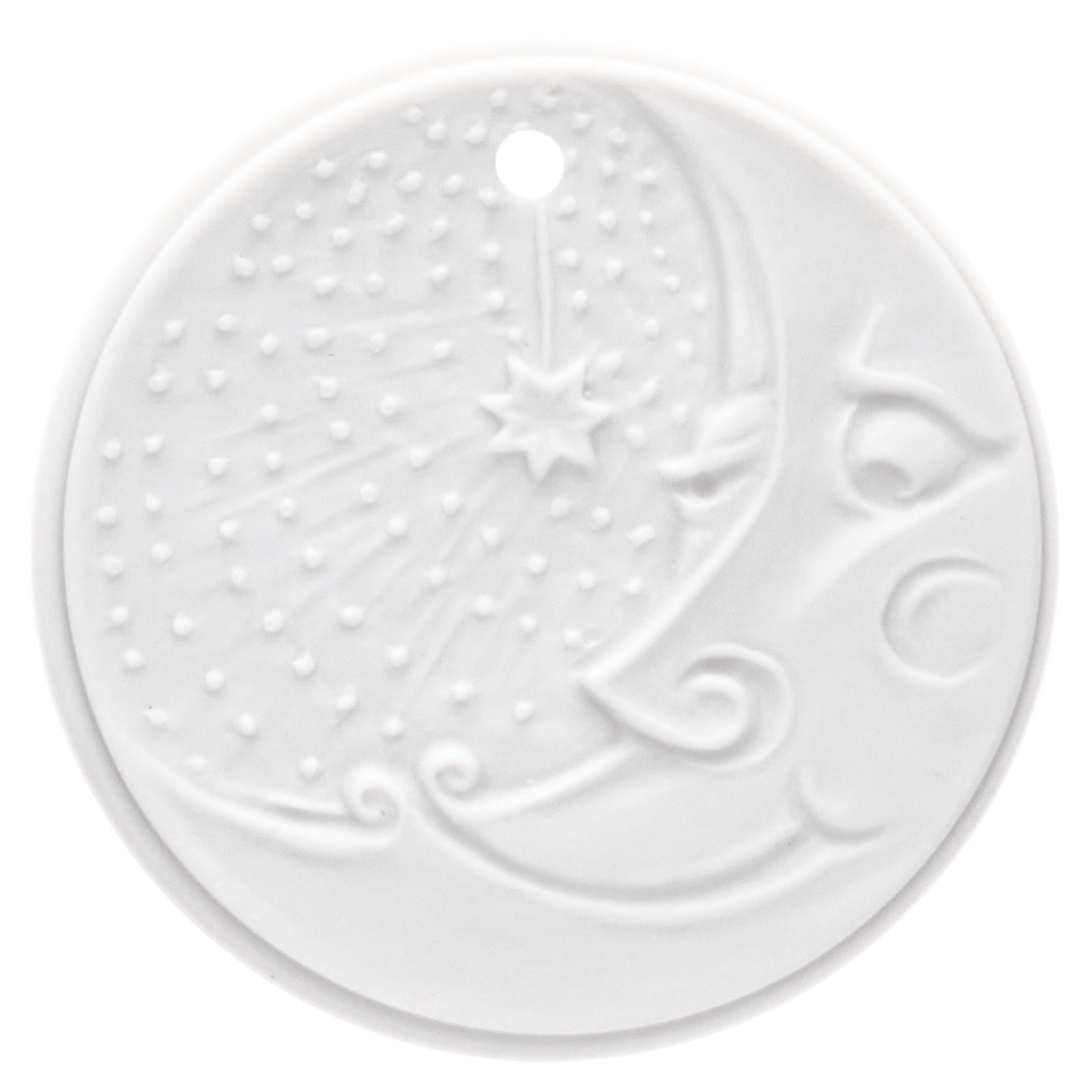 Mond, Weiß, bisquit, Ø 4,2 cm | Meissen Miniatur 000003 - 98E33 - Meissen Weimar